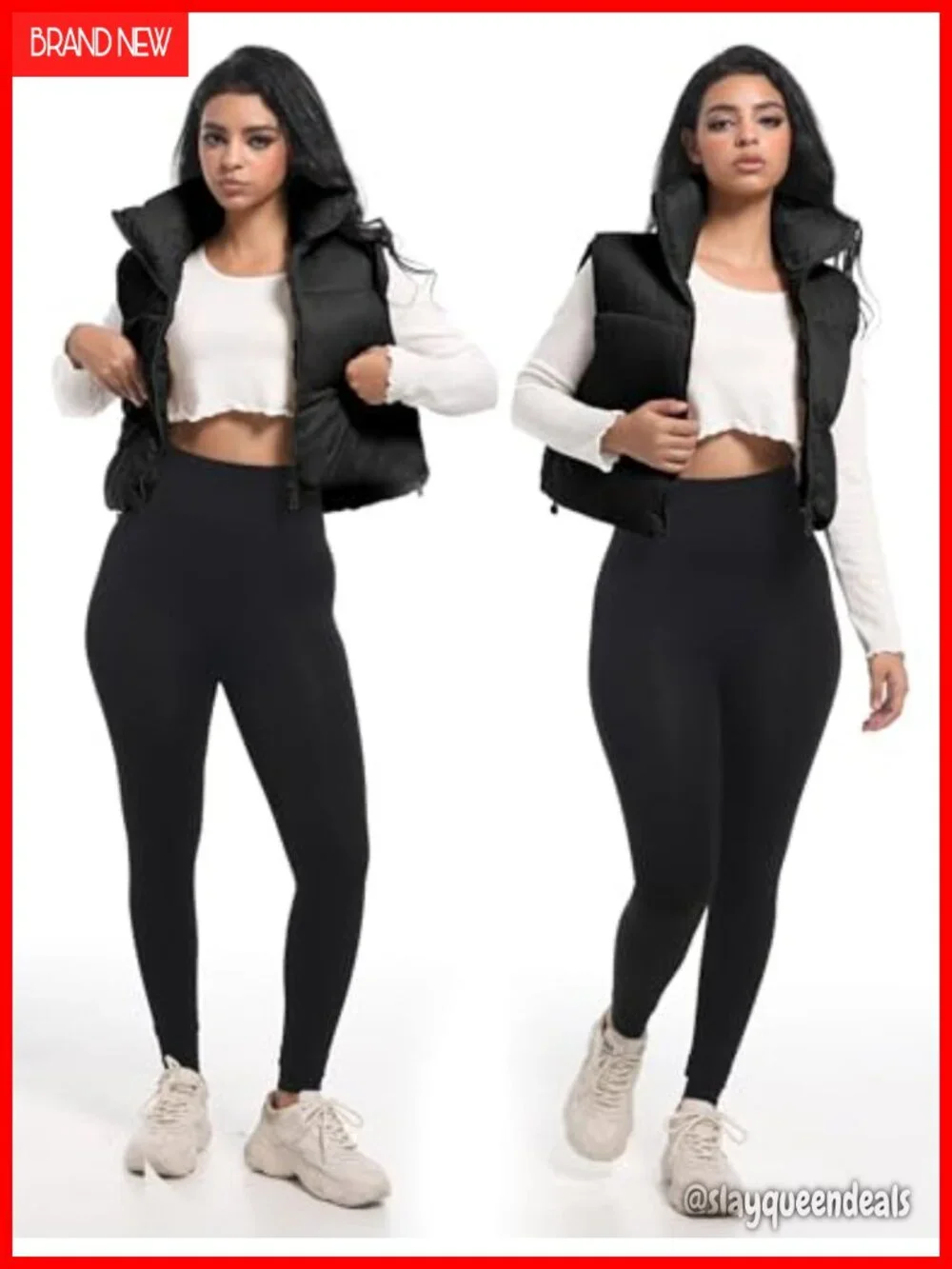 Cropped Puffer Vest Women Winter Puffy Vest with Pockets Lightweight Stand